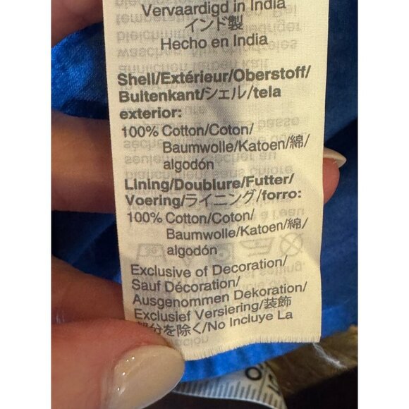 J Crew Dress Women XS Blue Floral Embroidered Midi Preppy Boho Cottagecore - Picture 14 of 15